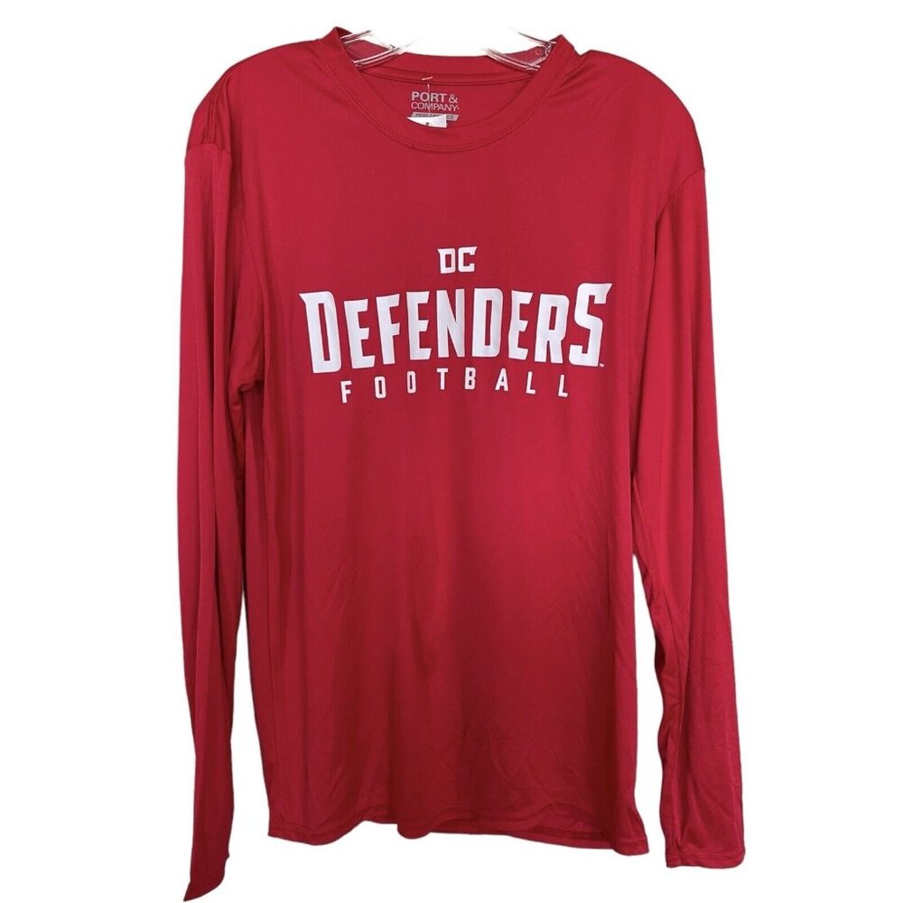 XFL UFL Mens DC Defenders Thermal Long Sleeve T-Shirt‎ Red Size Small S
